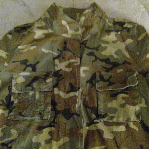 Womens Large Love Tree Fatigue Print lightweight jacket 100% cotton - Picture 3 of 7